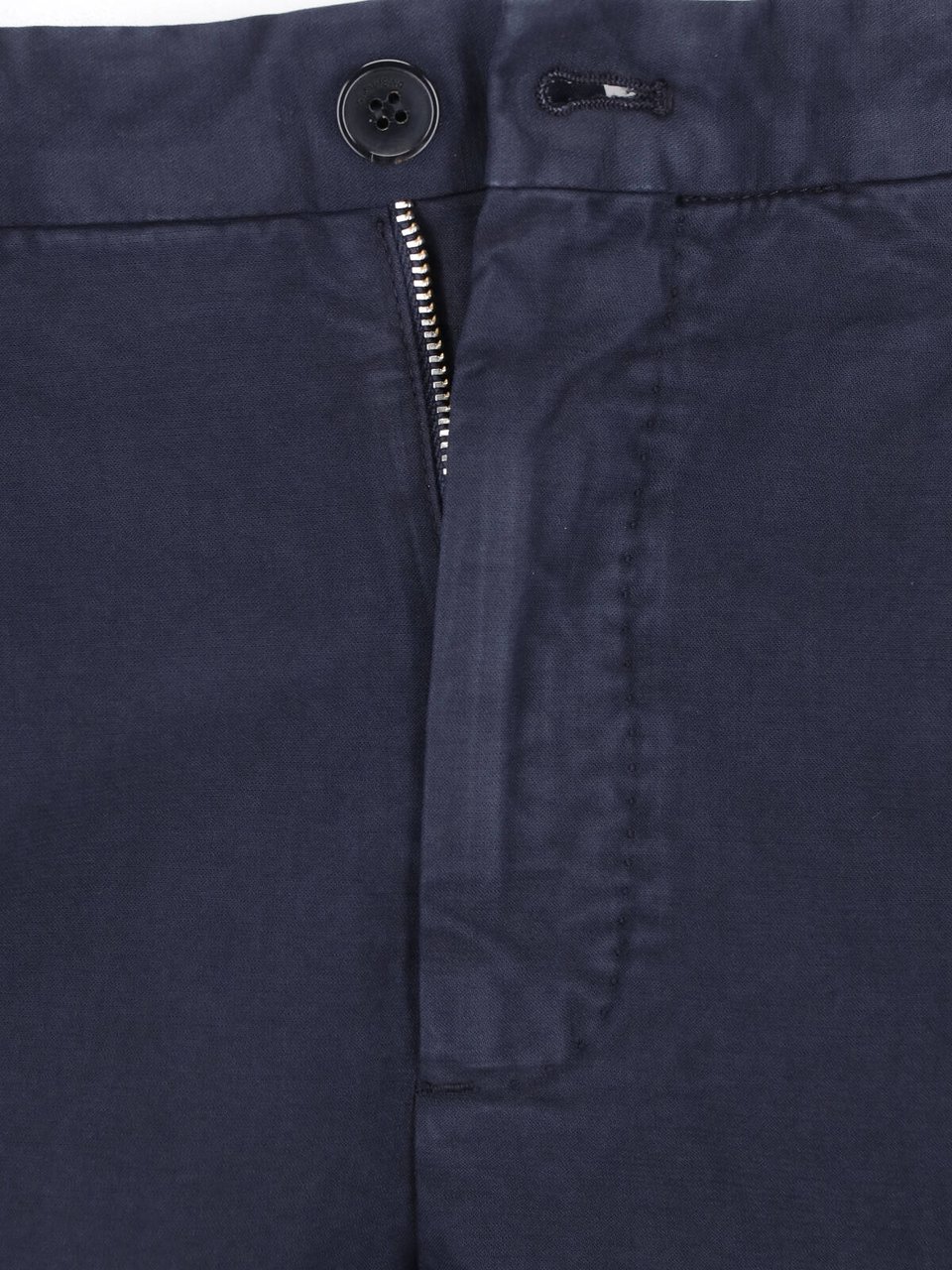 Incotex Blue Cotton Straight-Leg Pants Blauw