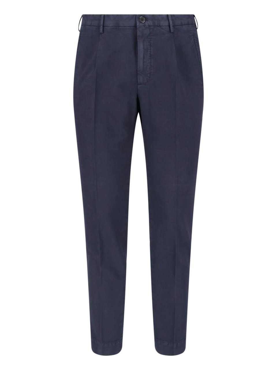 Incotex Blue Cotton Straight-Leg Pants Blauw