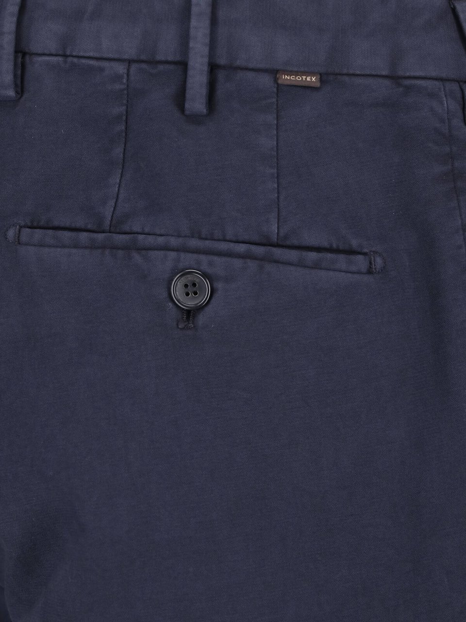 Incotex Blue Cotton Straight-Leg Pants Blauw