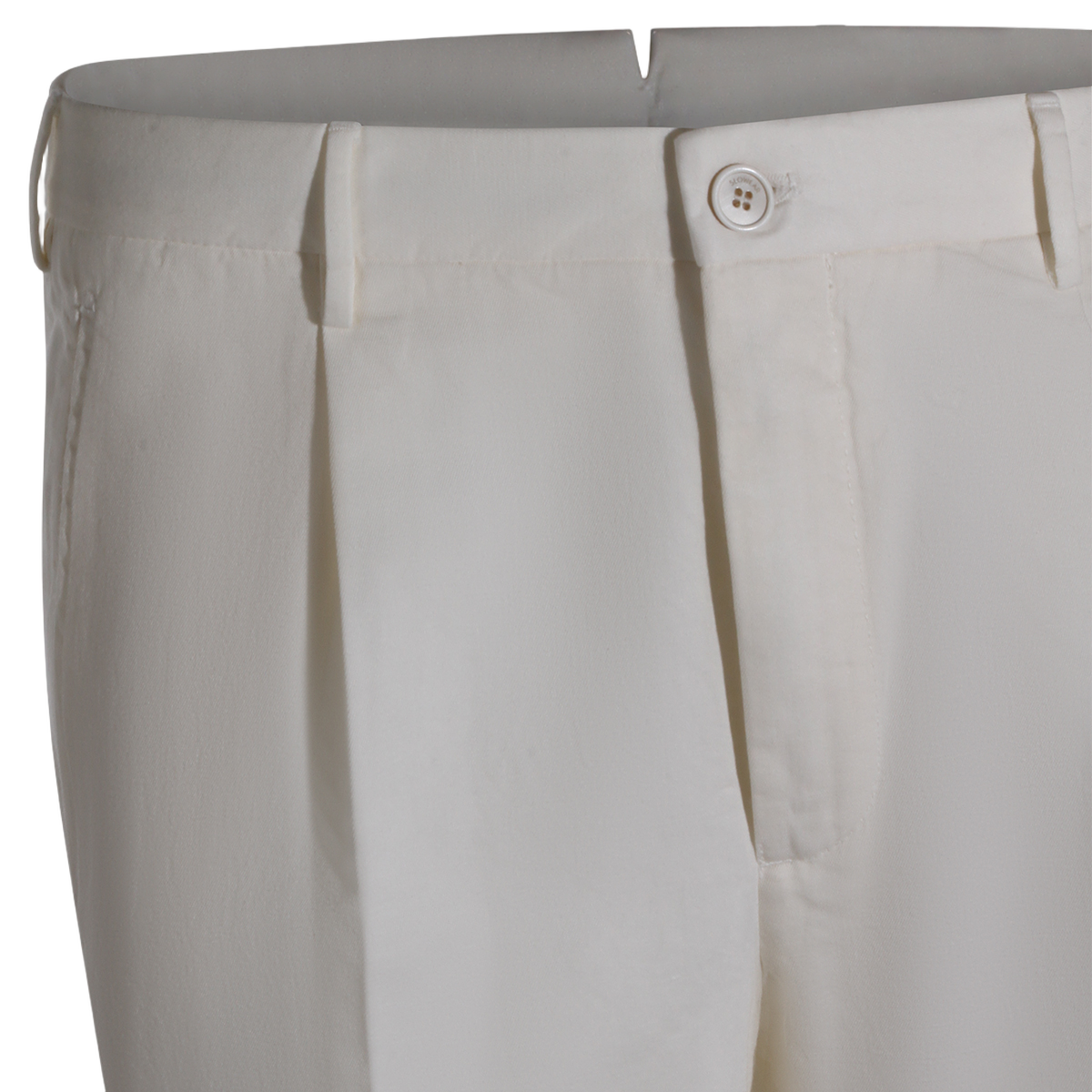 Incotex Straight-Leg White Trousers with Classic Fit Wit