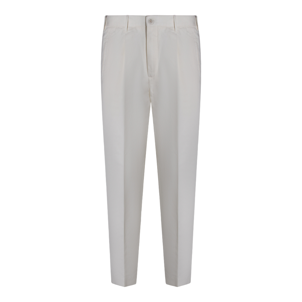 Incotex Straight-Leg White Trousers with Classic Fit Wit
