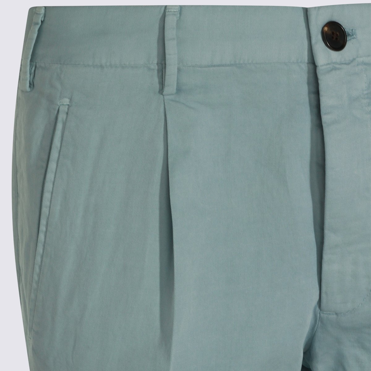 Incotex Tailored Green Trousers With Pleated Front And Classic Waistband Groen