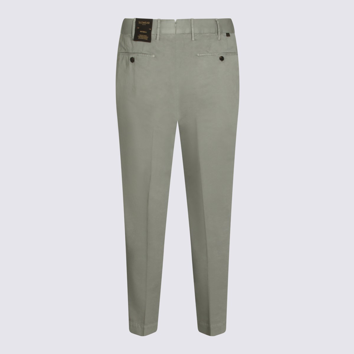 Incotex Tailored High-Waist Trousers With Pleated Front And Muted Green Finish Groen
