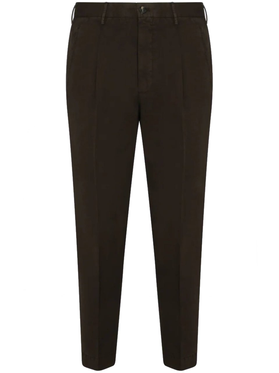 Incotex Brown Slim Fit Cropped Pants Zwart