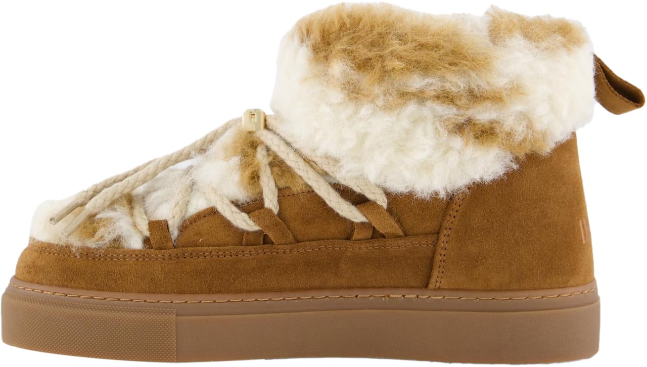 INUIKII Dames Teddy Low Boot Ecru Bruin Bruin