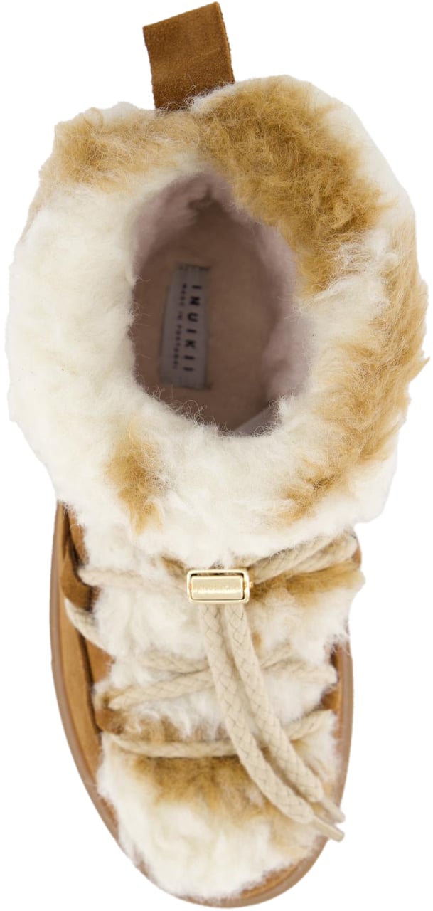 INUIKII Dames Teddy Low Boot Ecru Bruin Bruin