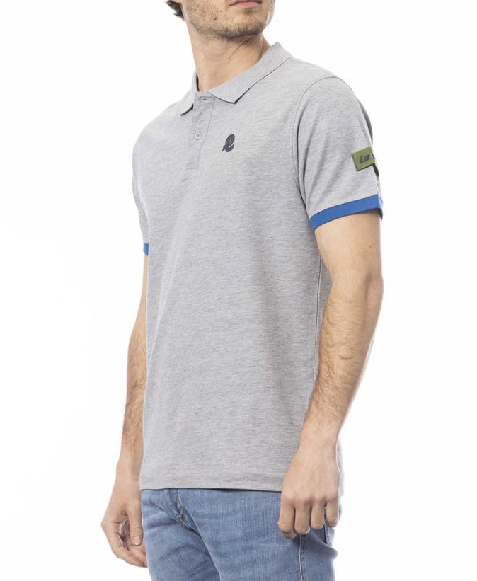 Invicta Gray Cotton Men Polo Shirt Grijs