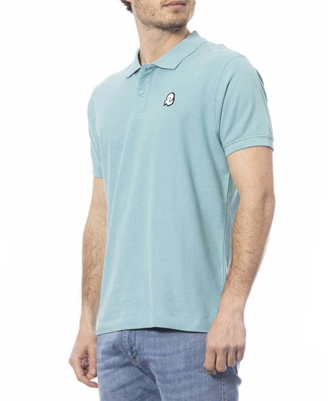 Invicta Light Blue Cotton Men Polo Shirt Blauw