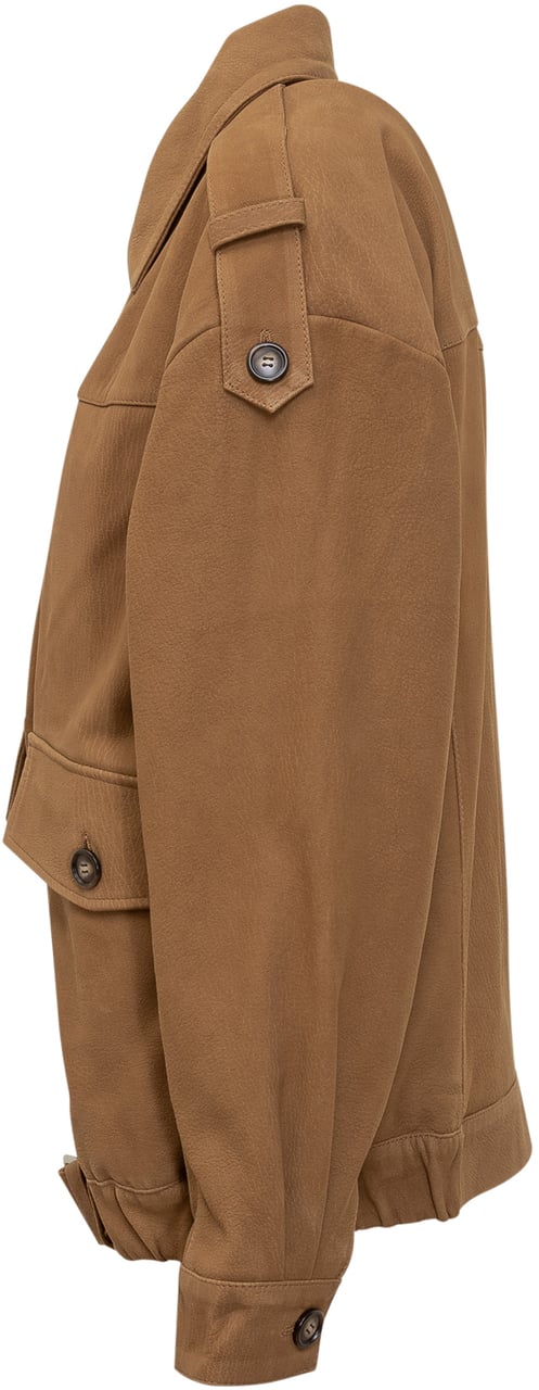 Iro Giacca in Pelle Cammello con Cintura Iro Bruin