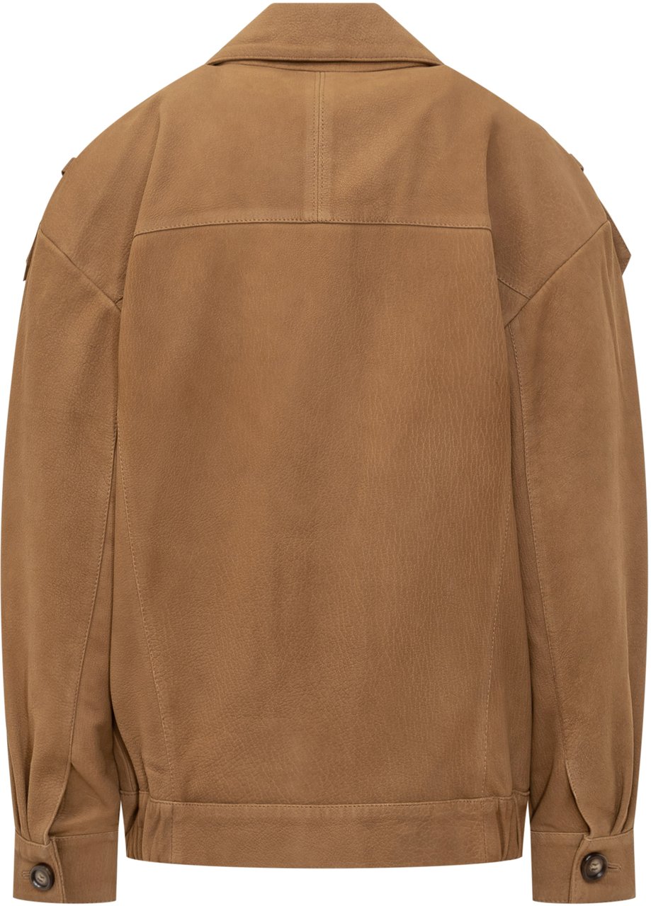 Iro Giacca in Pelle Cammello con Cintura Iro Bruin