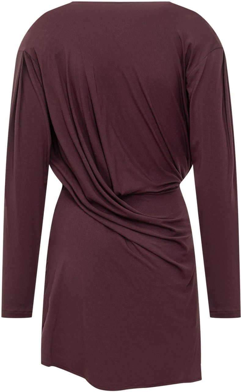 Iro Iro Abito Drappeggiato Bordeaux con Scollo a V Rood