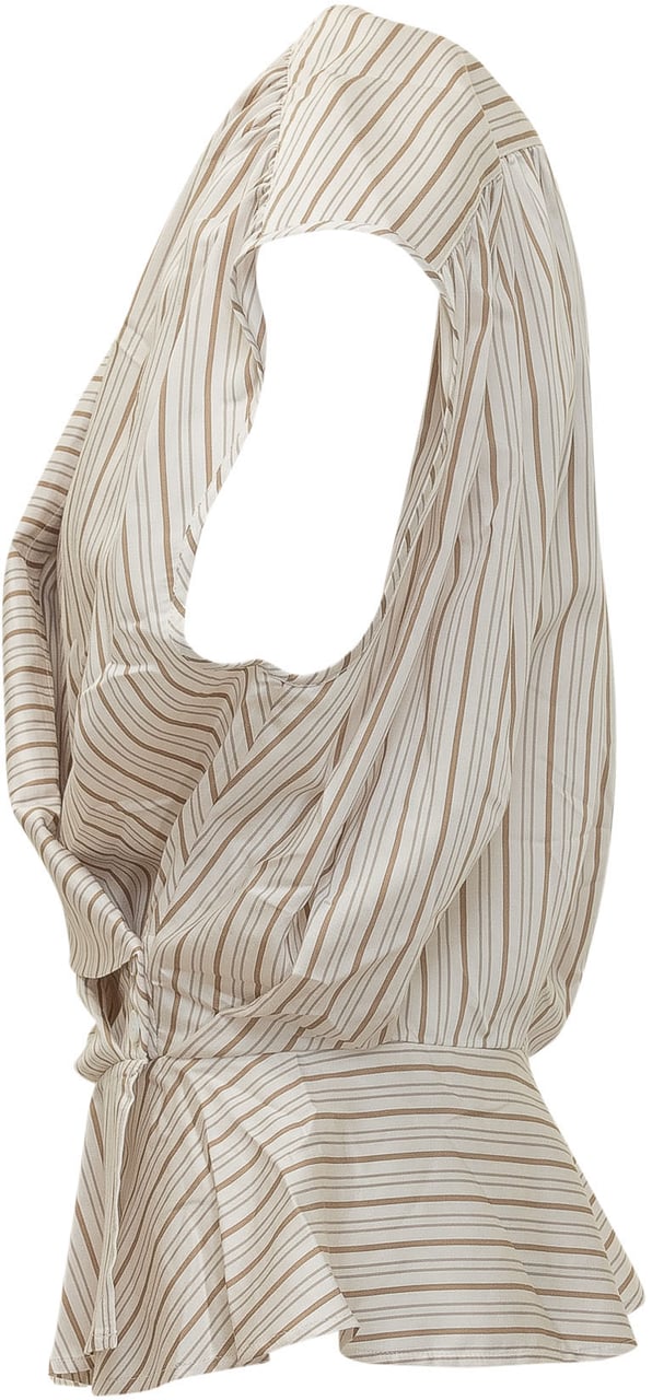 Iro Top Incrociato a Righe con Cintura Wit