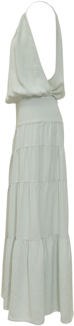 Iro Abito Lungo con Gonna a Balze e Spalline Sottili Wit