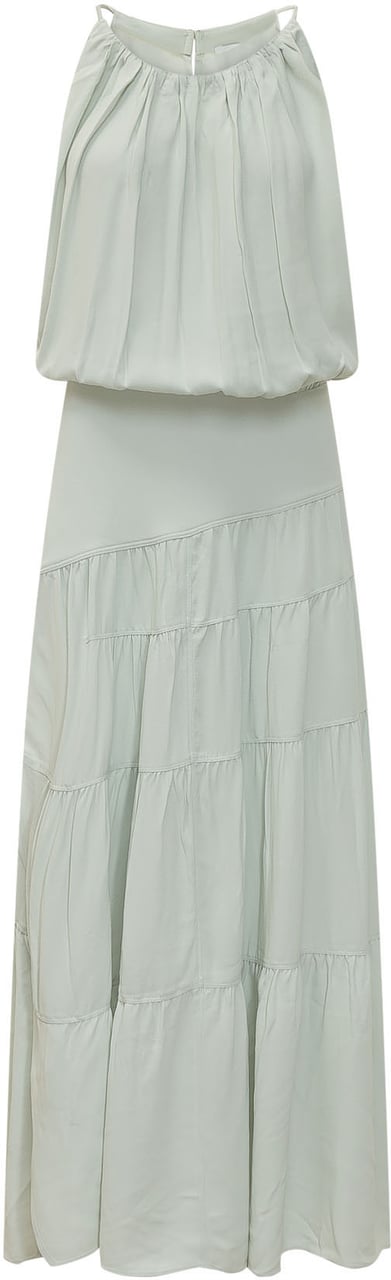 Iro Abito Lungo con Gonna a Balze e Spalline Sottili Wit