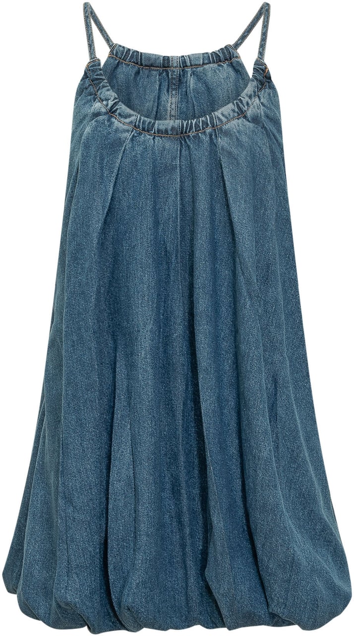 Iro Abito Justina con Spalline Sottili e Arricciatura Blauw