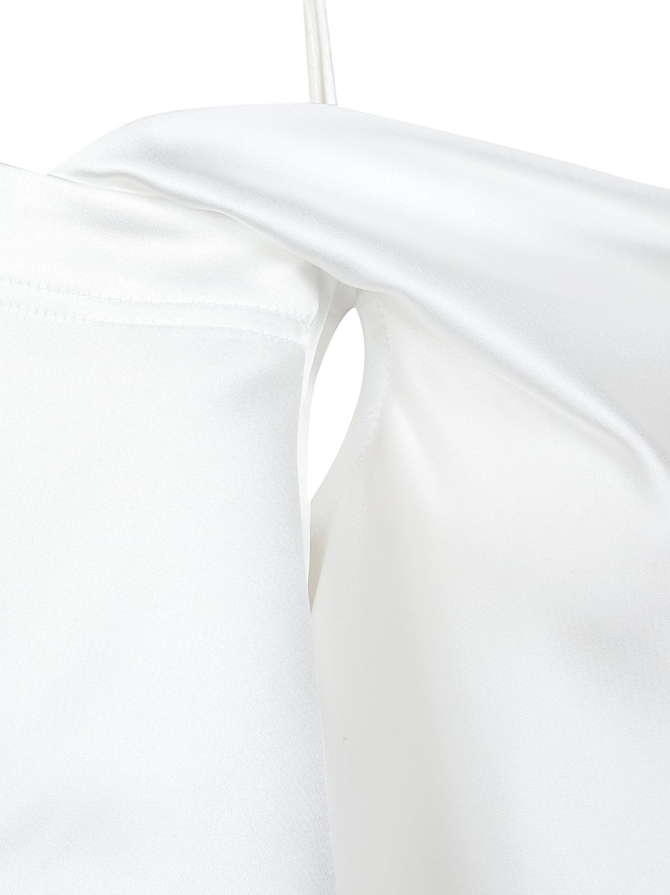 Iro Thiana Asymmetrical Satin-Finish Mini Dress Wit