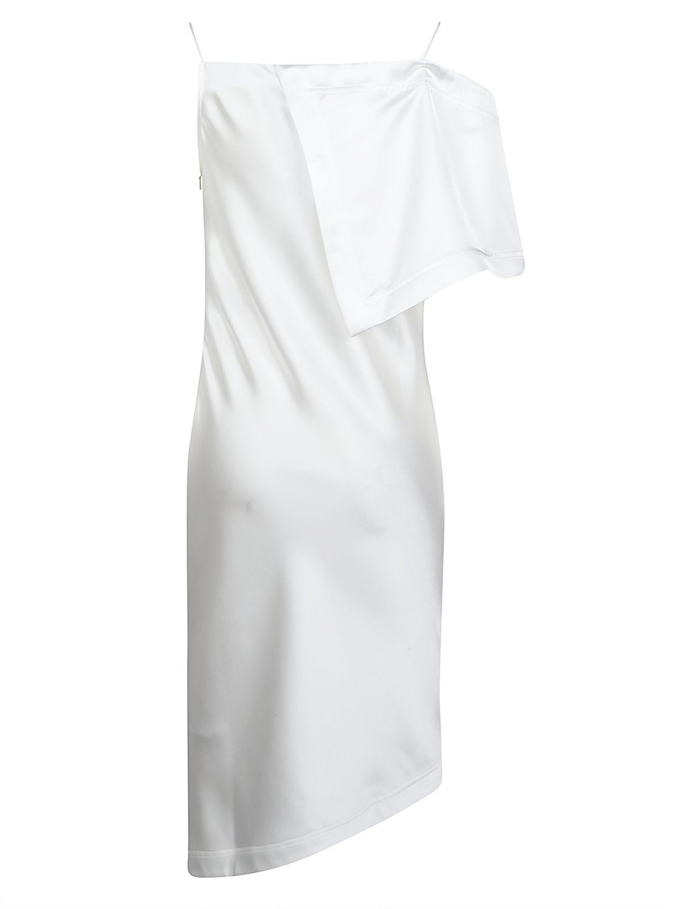 Iro Thiana Asymmetrical Satin-Finish Mini Dress Wit