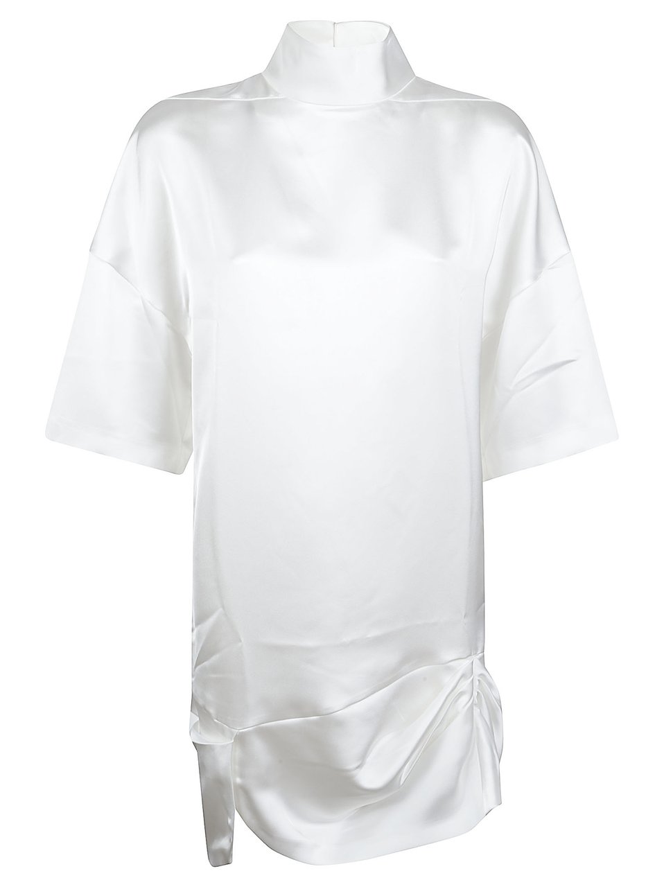 Iro Tikka Short-Sleeved Satin-Like Top Wit