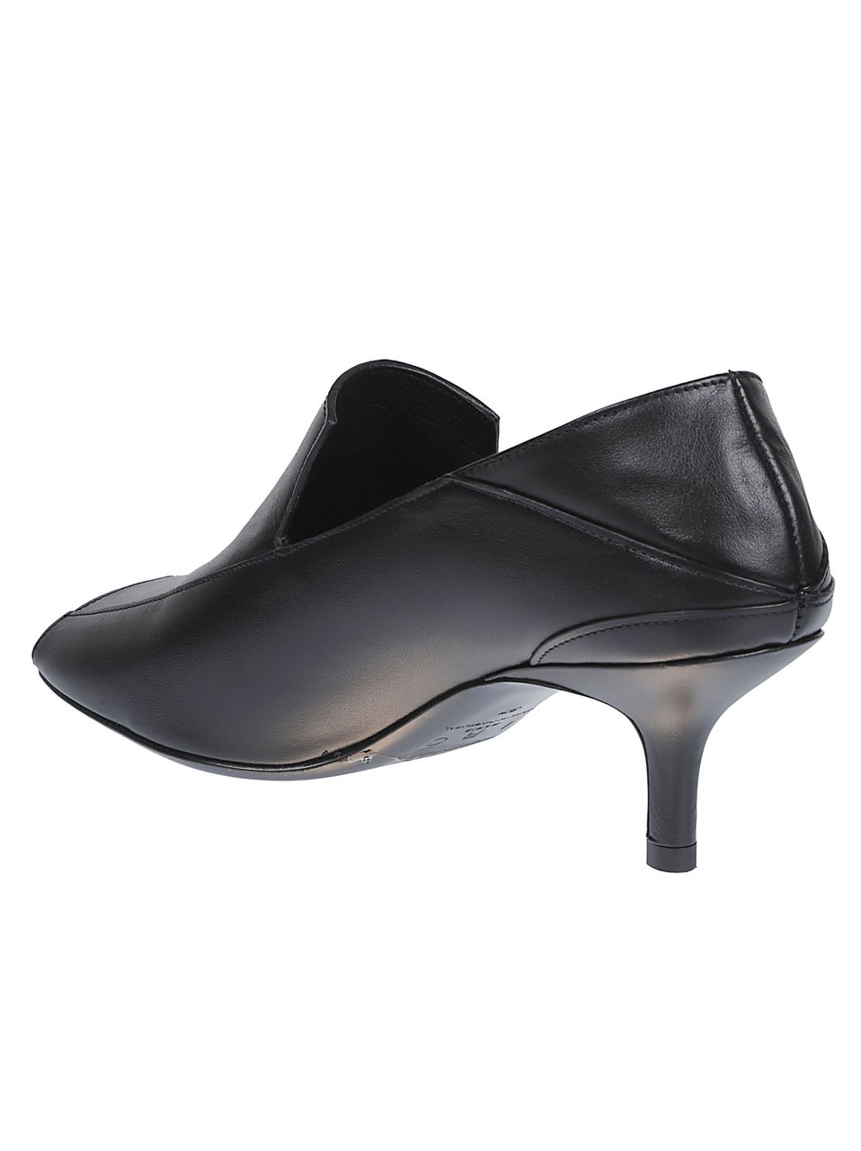 Iro Doll Black Leather Kitten Heel Pumps Zwart