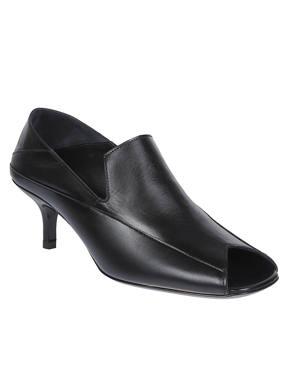 Iro Doll Black Leather Kitten Heel Pumps Zwart