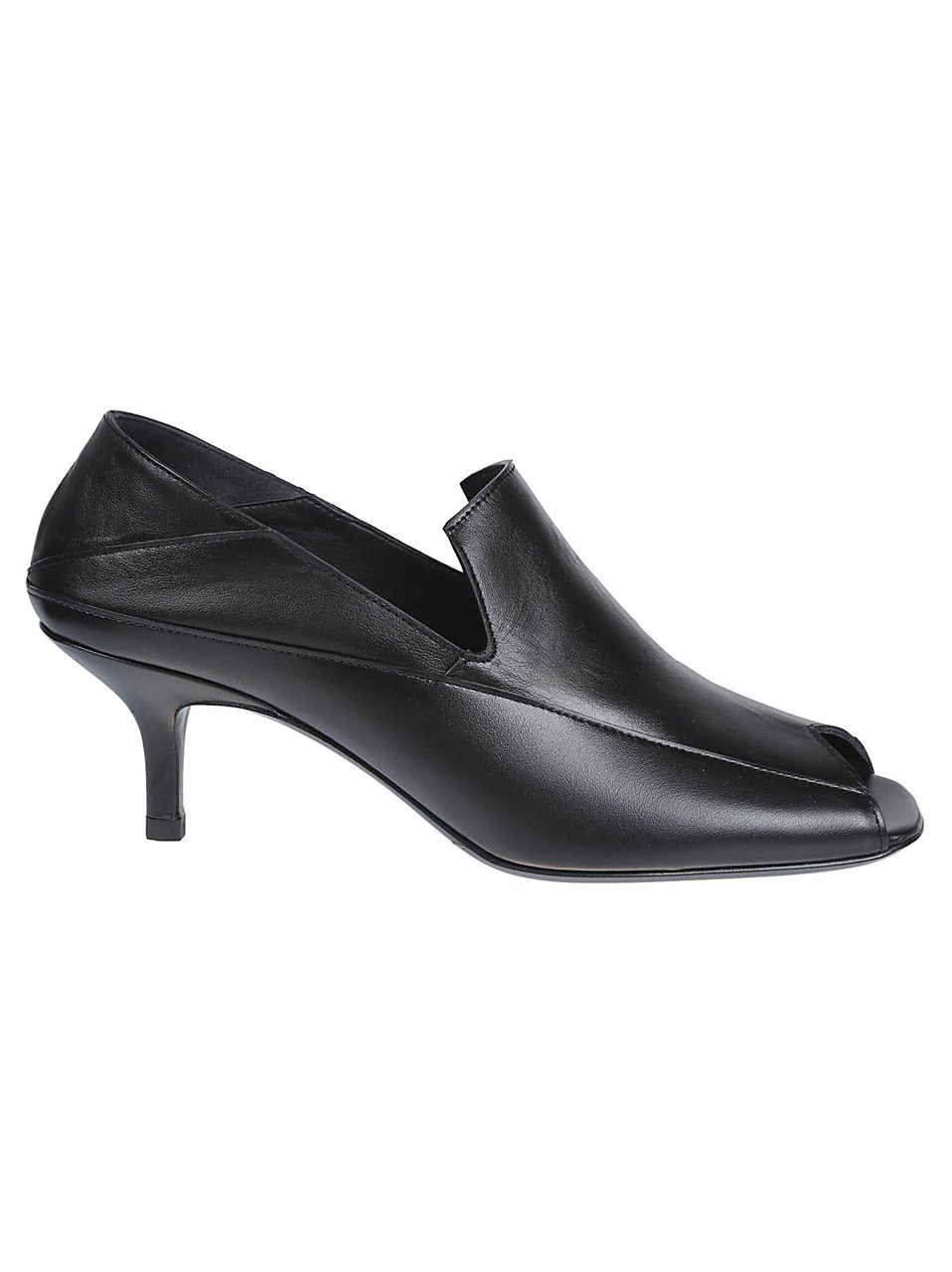 Iro Doll Black Leather Kitten Heel Pumps Zwart
