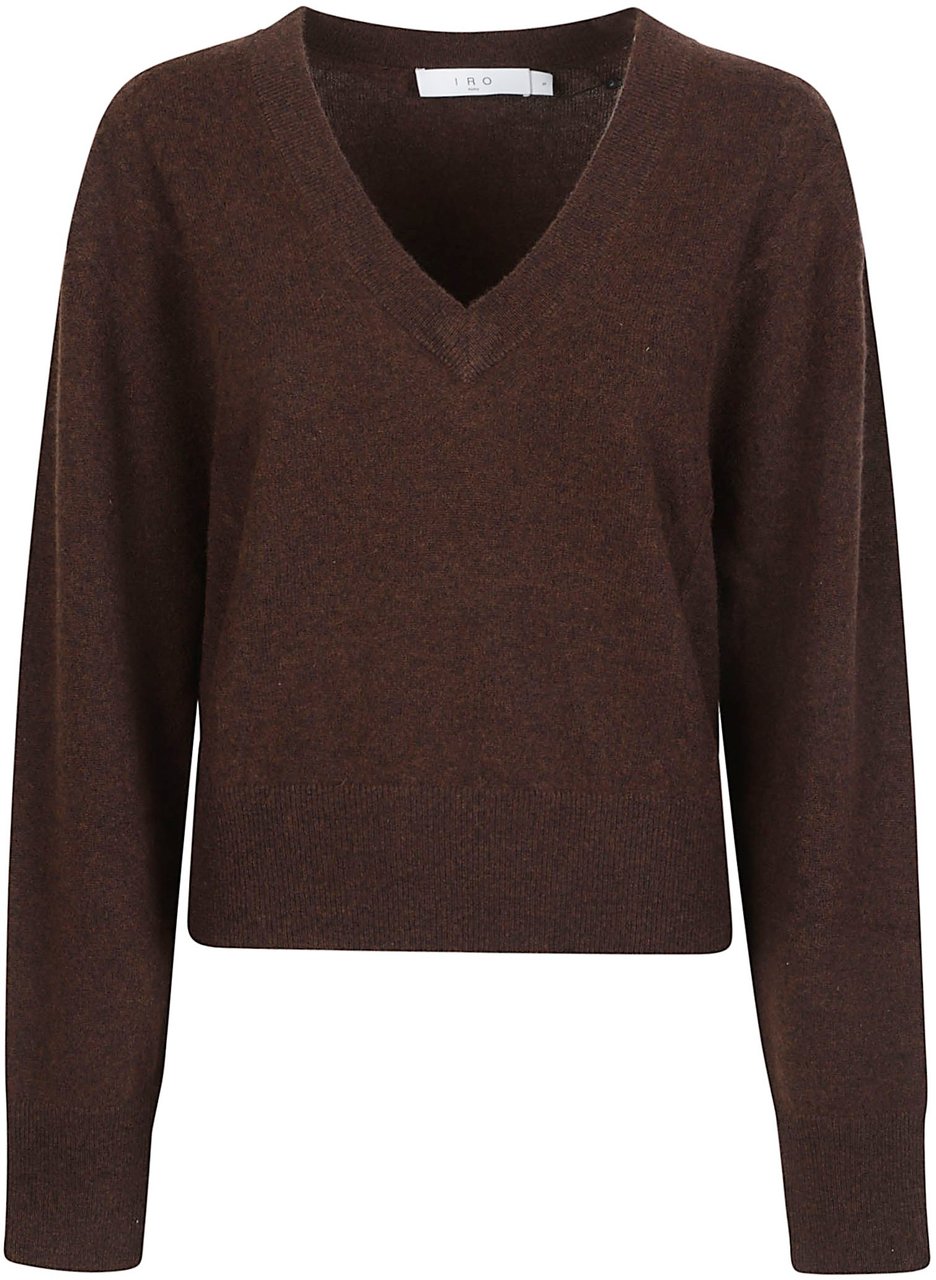 Iro Lavinia V Neck Sweater Brown Bruin