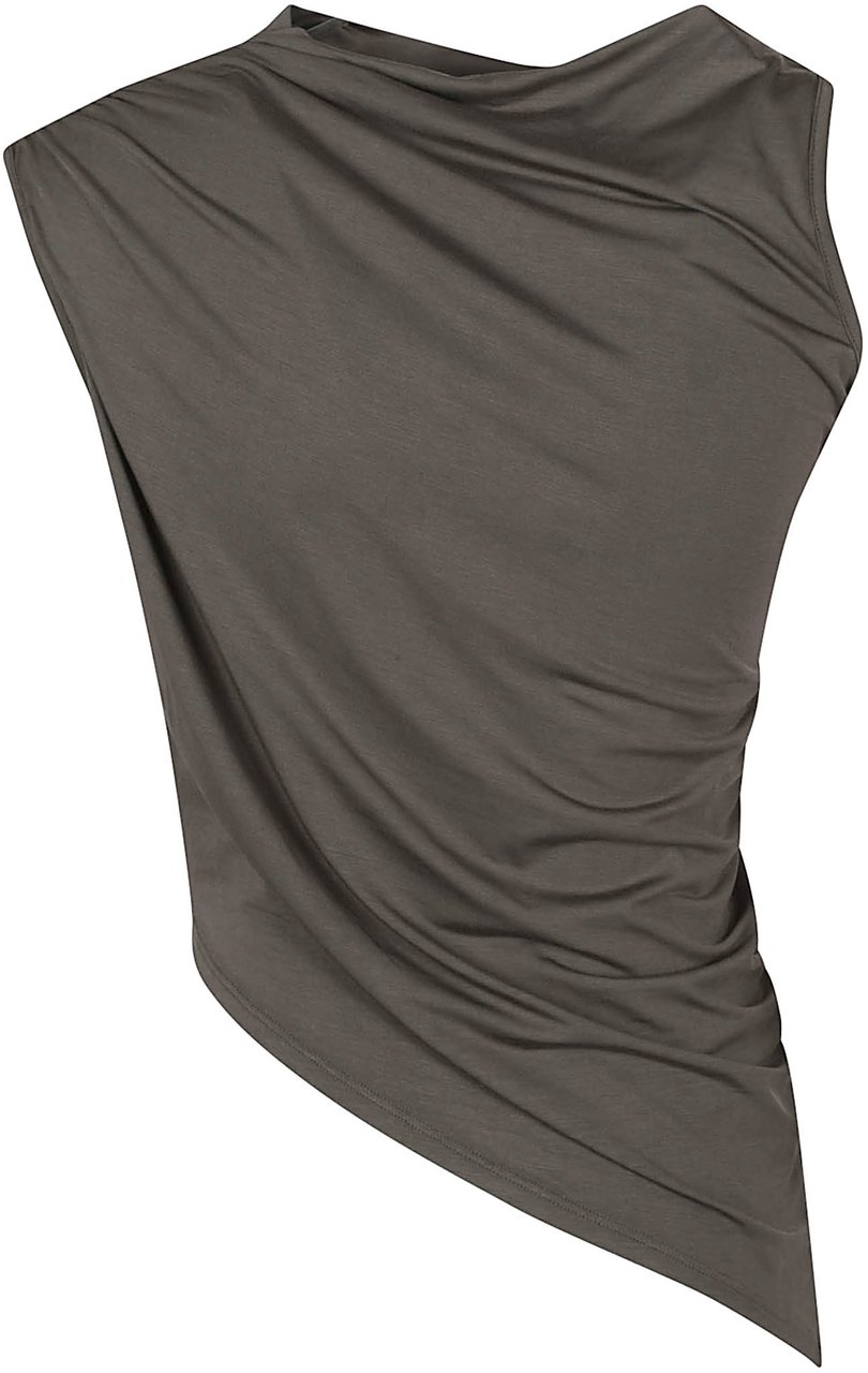 Iro Brown Zorya Asymmetrical Draped Top Grijs