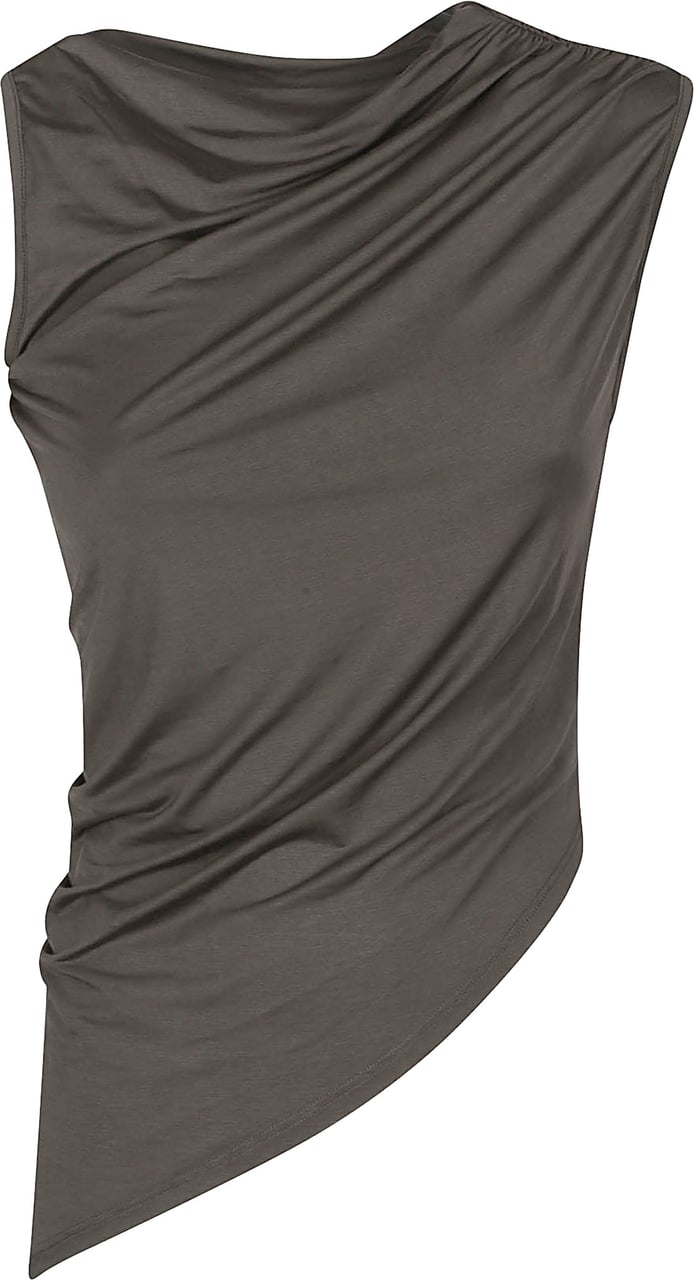 Iro Brown Zorya Asymmetrical Draped Top Grijs
