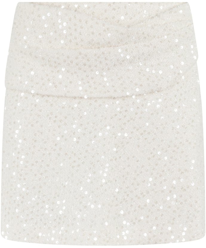 Iro Bouclè Skirt With All-Over Sequins And Draped Detail Wit