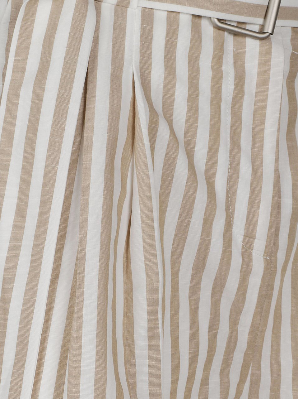 Iro Anemone Striped High-Waisted Shorts Neutraal