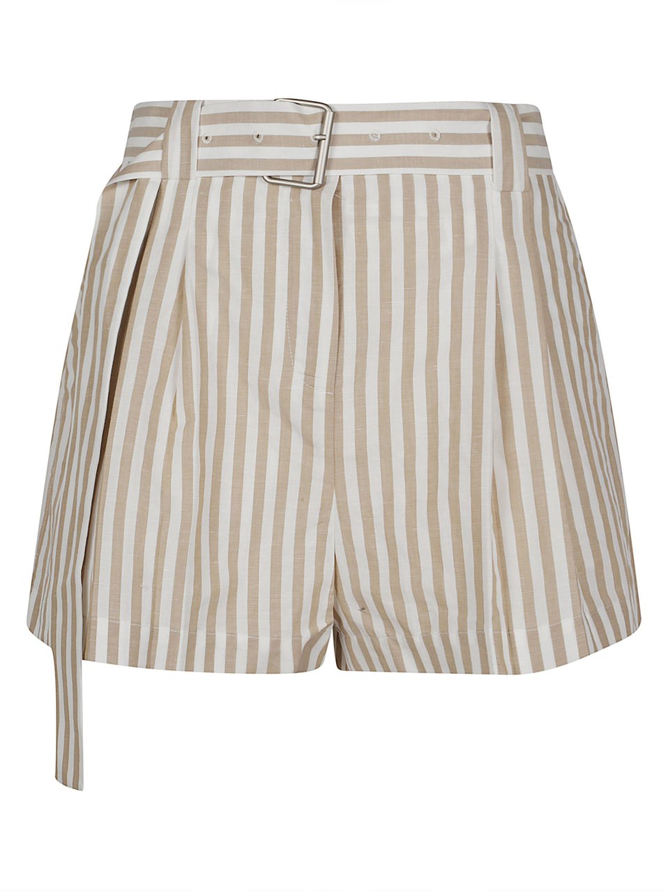 Iro Anemone Striped High-Waisted Shorts Neutraal