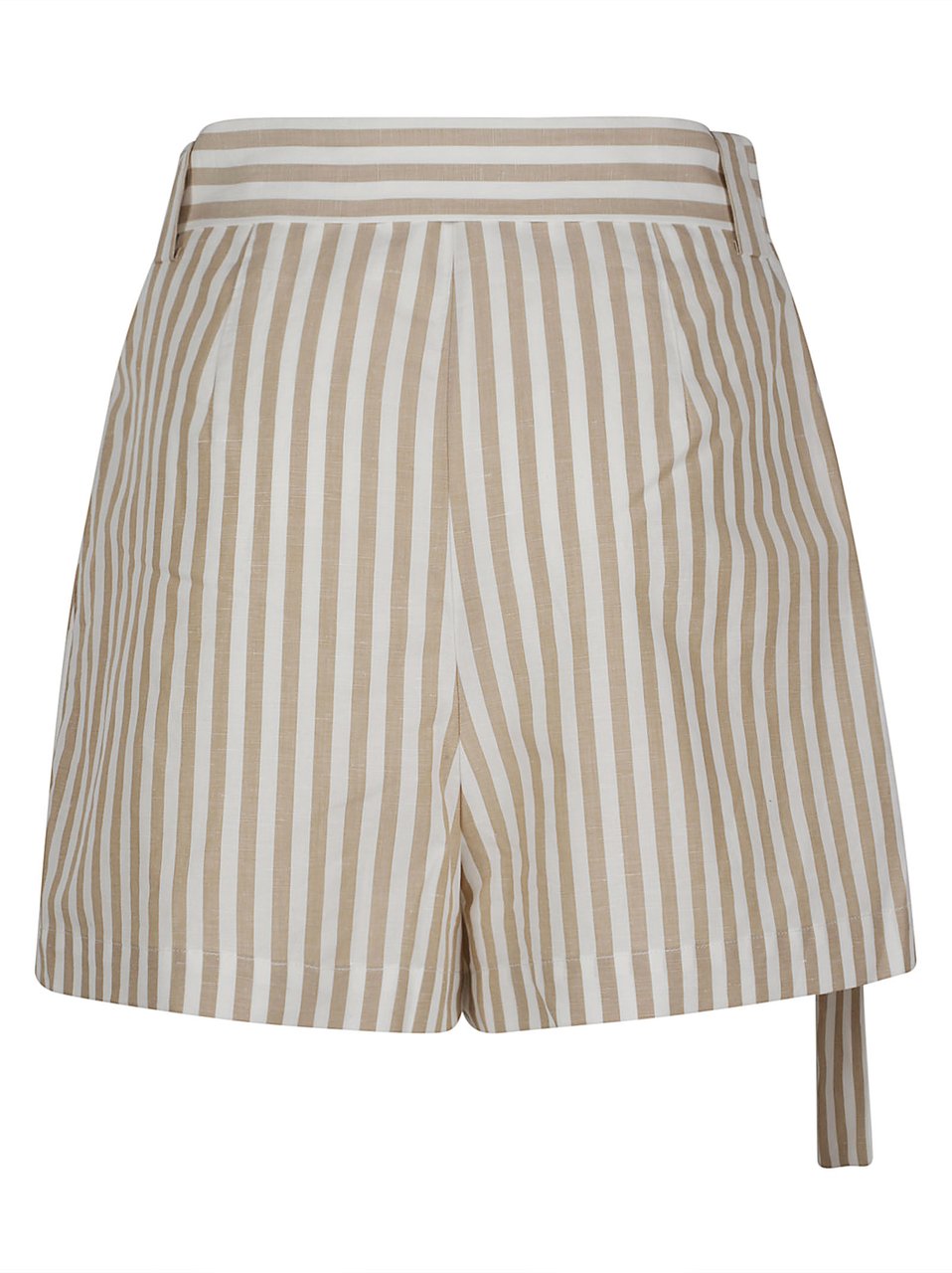 Iro Anemone Striped High-Waisted Shorts Neutraal