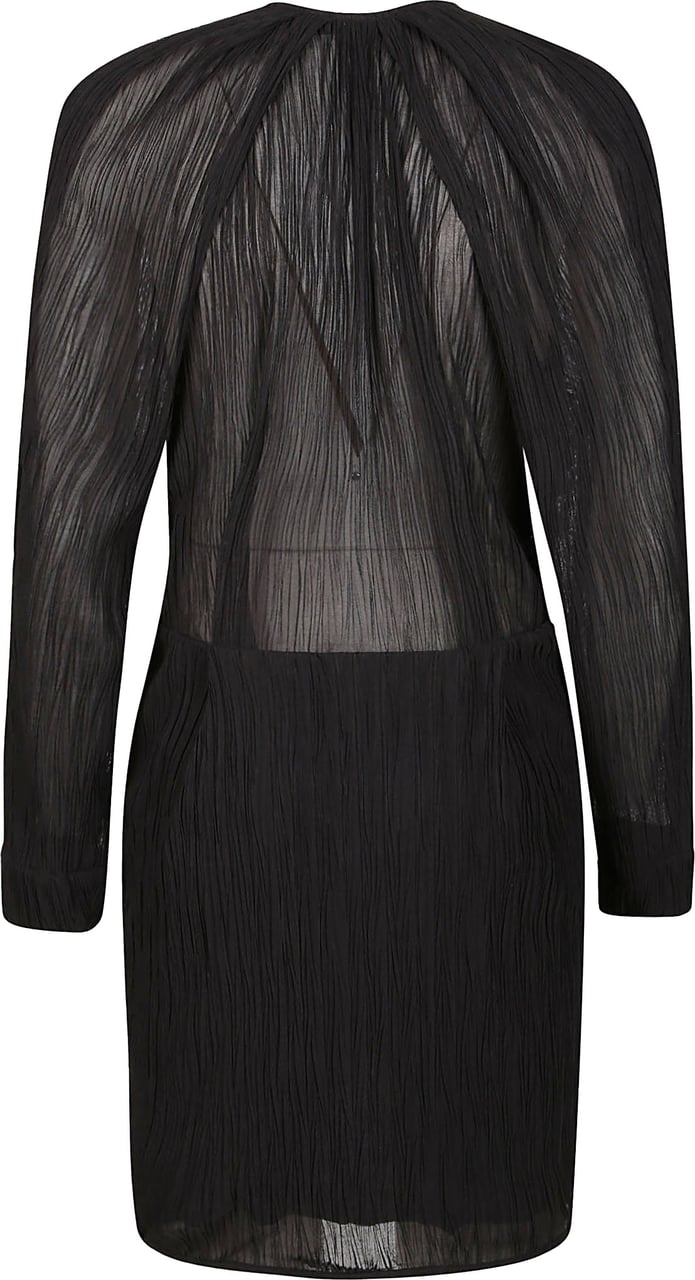 Iro Alvina V-neck Mini Dress Black Zwart