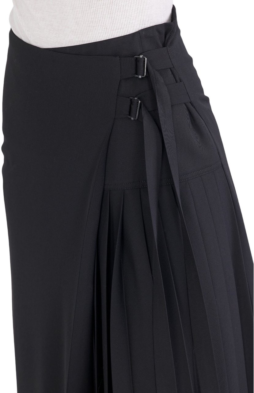 Isabel Benenato Jupe plissée côté noire asymétrique Isabel Benenato femme DW64 01 Zwart