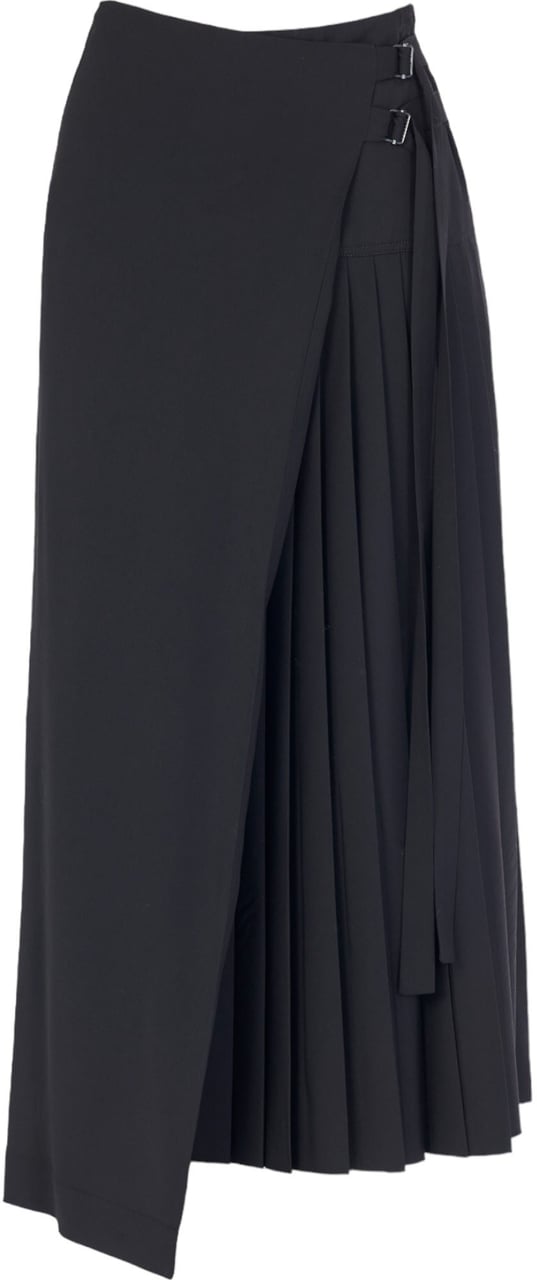 Isabel Benenato Jupe plissée côté noire asymétrique Isabel Benenato femme DW64 01 Zwart
