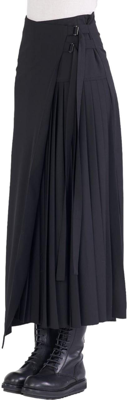 Isabel Benenato Jupe plissée côté noire asymétrique Isabel Benenato femme DW64 01 Zwart