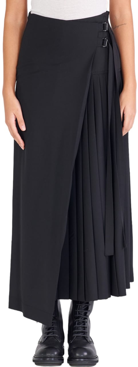 Isabel Benenato Jupe plissée côté noire asymétrique Isabel Benenato femme DW64 01 Zwart