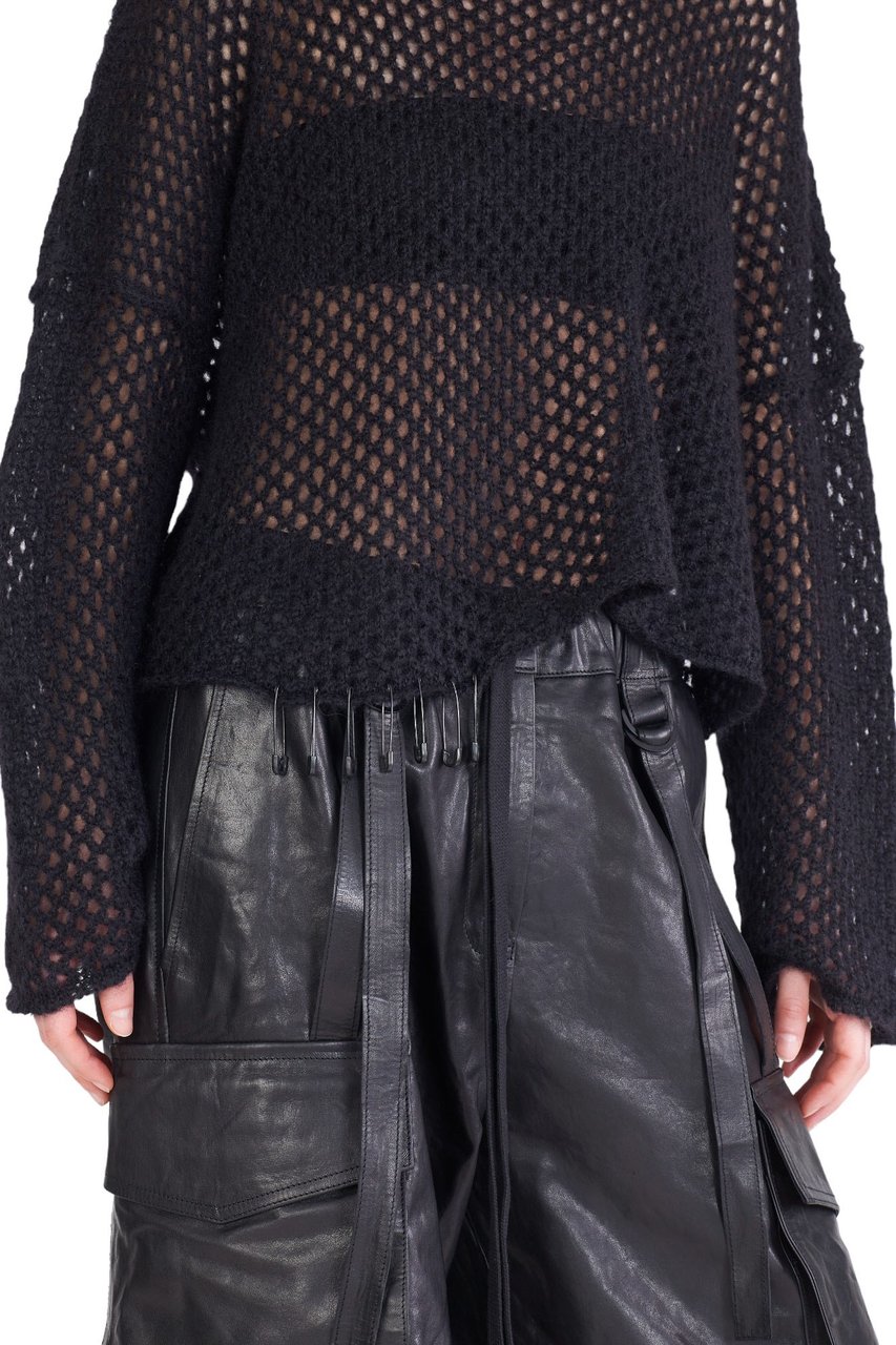 Isabel Benenato Pull filet Epingles à nourrice Noir Isabel Benenato Femme DK32 01 Zwart