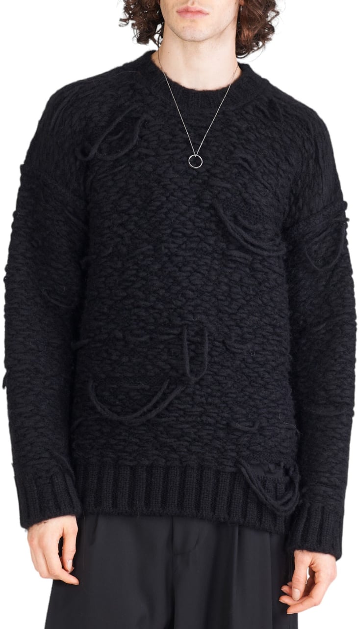 Isabel Benenato Pull Noir épais Alpaga poly Isabel Benenato Homme UK91 01 Zwart