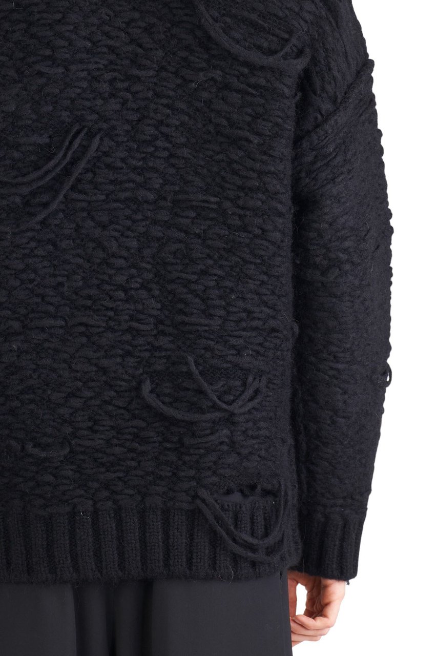 Isabel Benenato Pull Noir épais Alpaga poly Isabel Benenato Homme UK91 01 Zwart