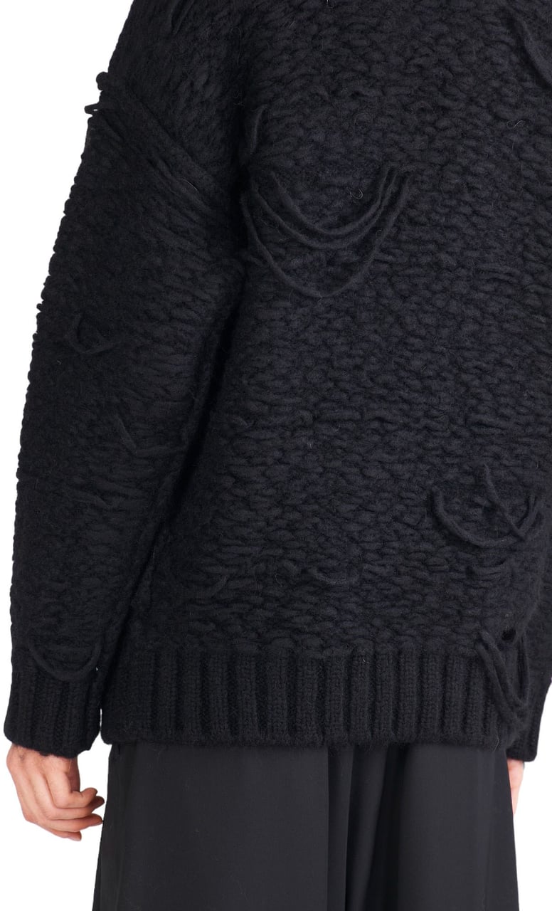 Isabel Benenato Pull Noir épais Alpaga poly Isabel Benenato Homme UK91 01 Zwart