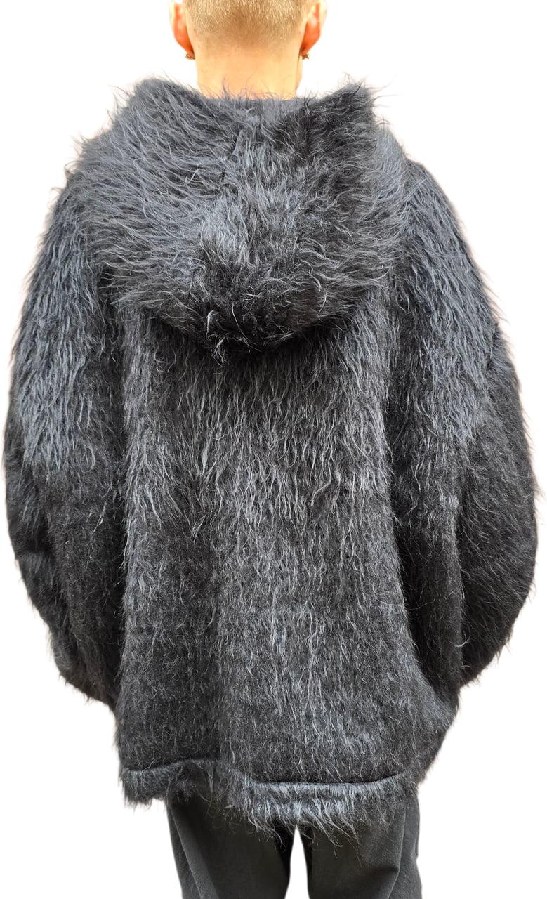 Isabel Benenato Blouson oversize alpaga mohair noir Isabel Benenato homme UW81 01 Zwart