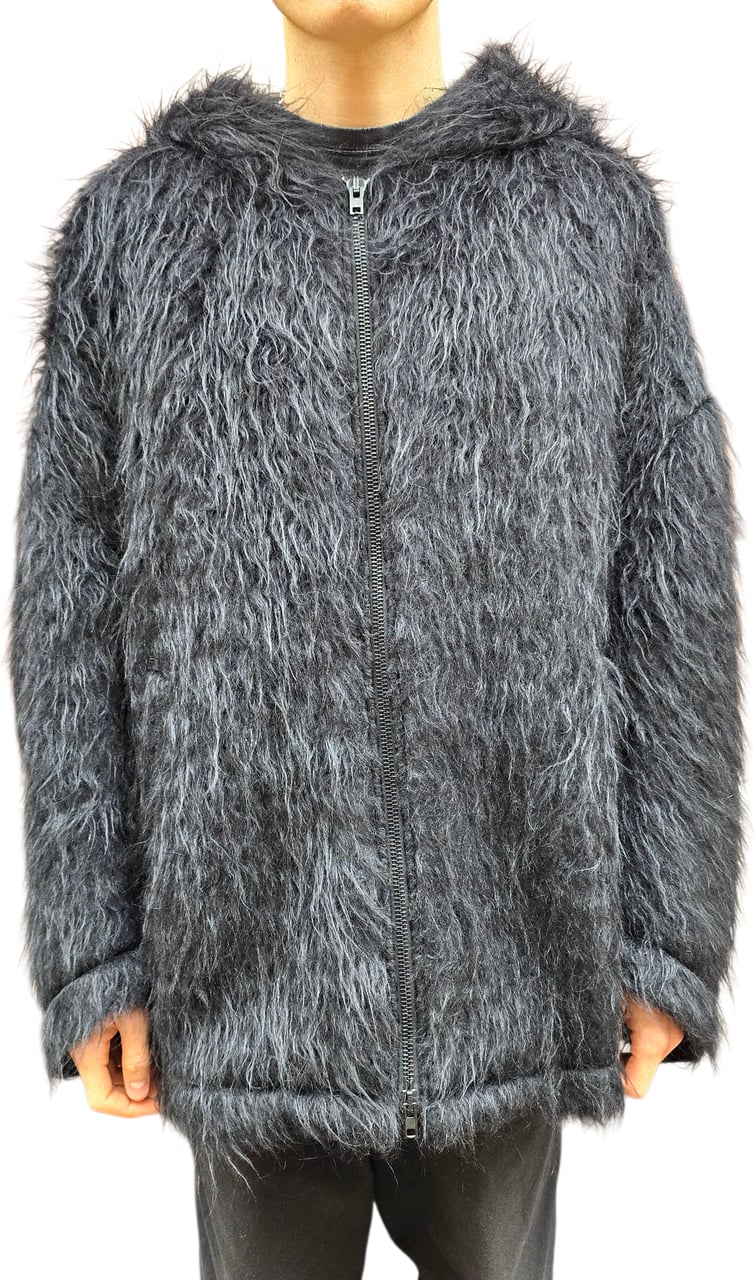 Isabel Benenato Blouson oversize alpaga mohair noir Isabel Benenato homme UW81 01 Zwart