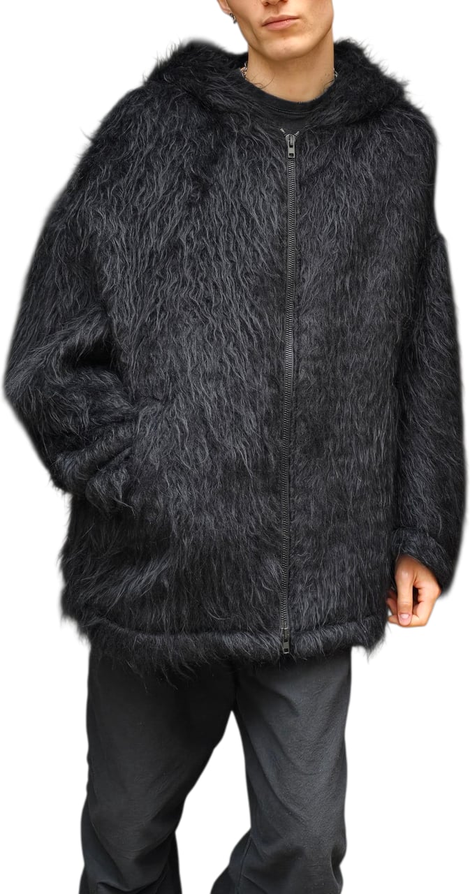 Isabel Benenato Blouson oversize alpaga mohair noir Isabel Benenato homme UW81 01 Zwart