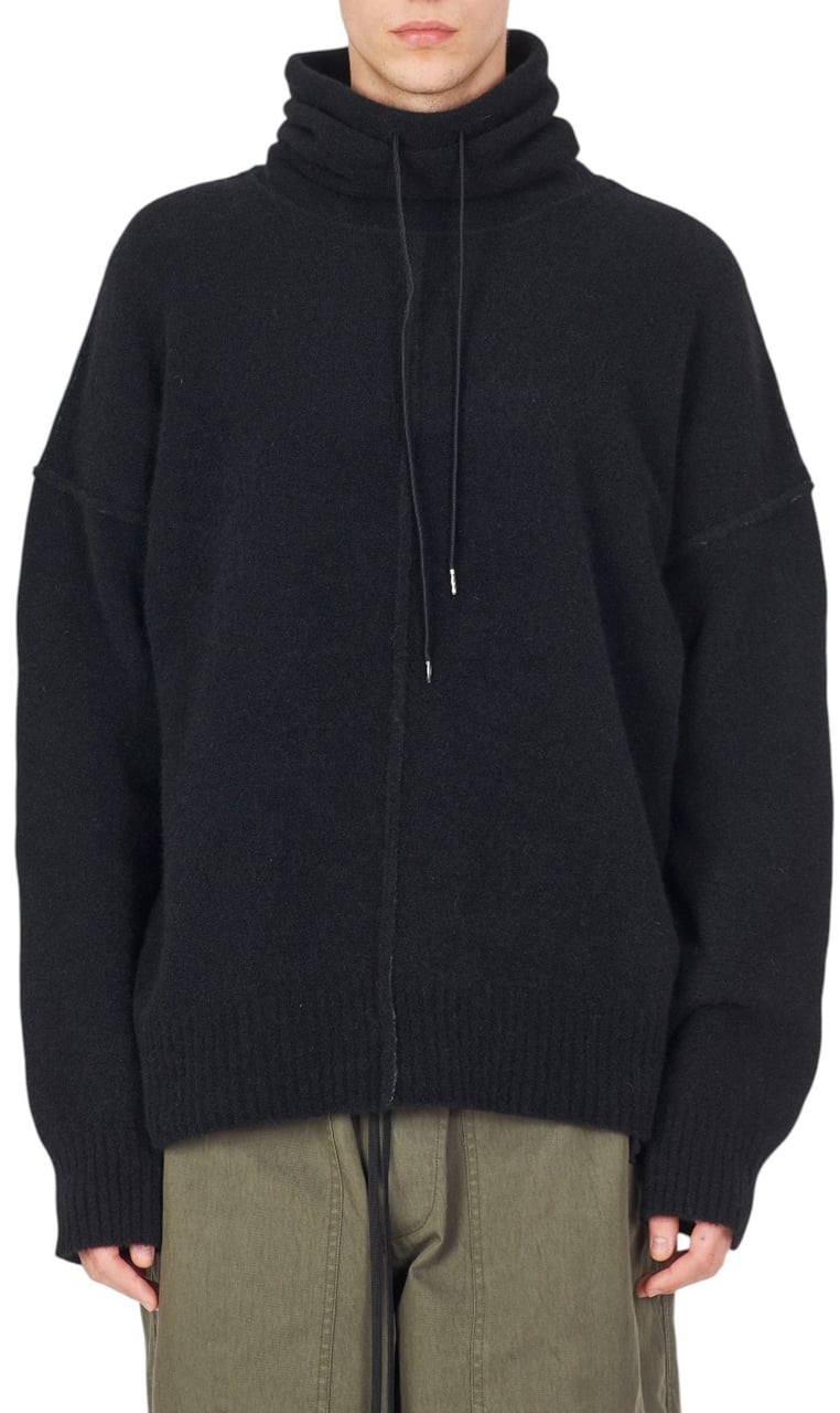 Isabel Benenato Pull col boule lien yack noir Isabel Benenato homme UK05 01 Zwart