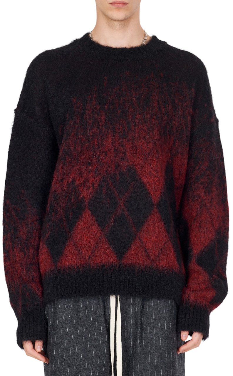 Isabel Benenato Pull tartan noir rouge Isabel Benenato homme UK61 0163 Divers