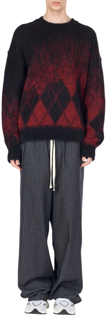 Isabel Benenato Pull tartan noir rouge Isabel Benenato homme UK61 0163 Divers