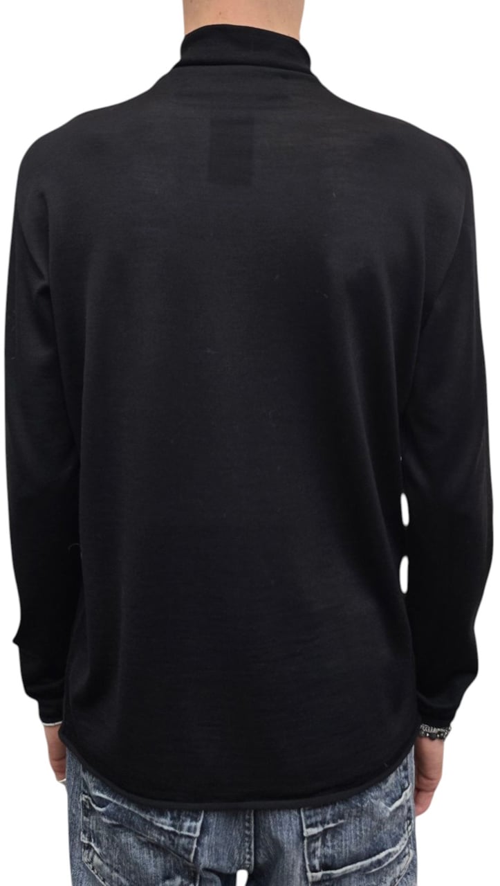 Isabel Benenato Pull col roulé laine vierge mérinos noir Isabel Benenato Homme UK72 01 Zwart