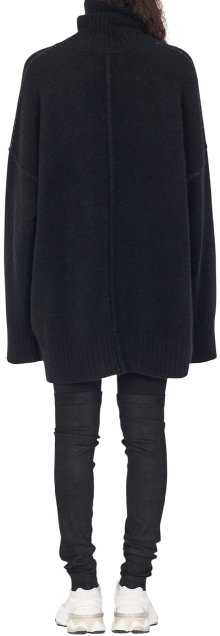 Isabel Benenato Robe yack col roulé noir surpiqué fil blanc Isabel Benenato femme DK22 F25 01 Zwart