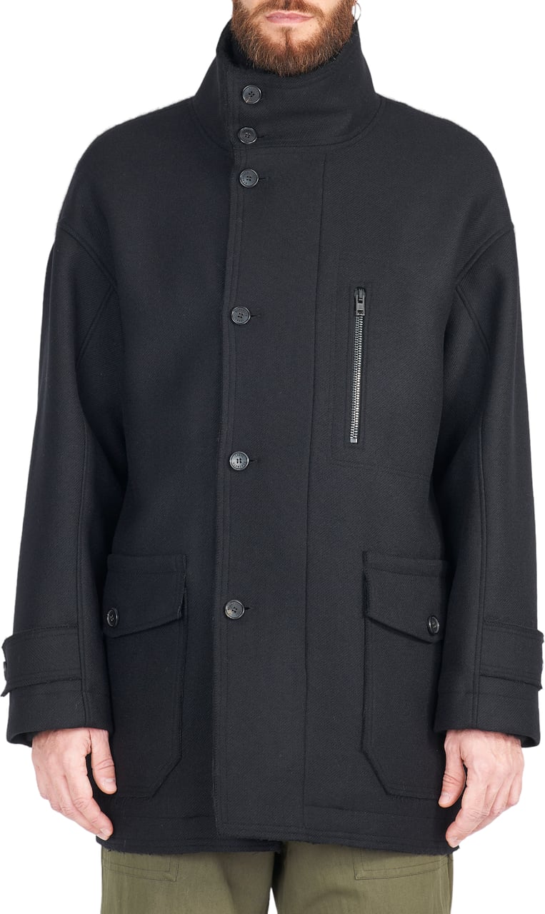 Isabel Benenato Caban drap laine dos yack maille noir Isabel Benenato homme UW01 01 Zwart